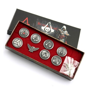 Assassin's Creed brooch pins(8pcs a set)