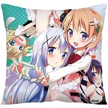 Rabbit House anime two-sided pillow
