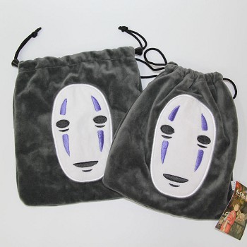 Spirited Away anime plush drawstring bag