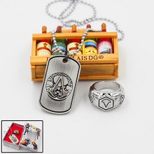 Assassin's Creed anime ring+necklace set(2pcs a se...