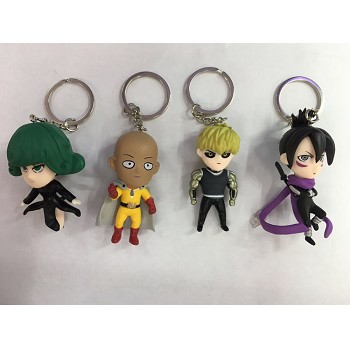 One Punch Man anime figure key chains set(4pcs a set)