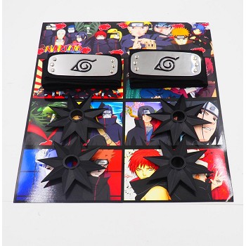 Naruto anime cos headbands+ weapons set(6pcs a set)