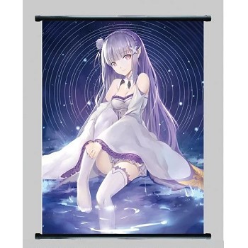 Re:Life in a different world from zero Rem wall scroll
