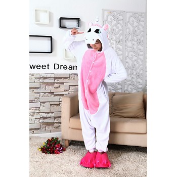 Cartoon animal Unicorn flano pajamas dress hoodie