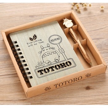 TOTORO anime retro wooden notebook
