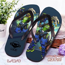 Overwatch Lucio rubber flip-flops shoes slippers a...