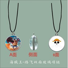 One Piece Luffy anime two-sided necklace