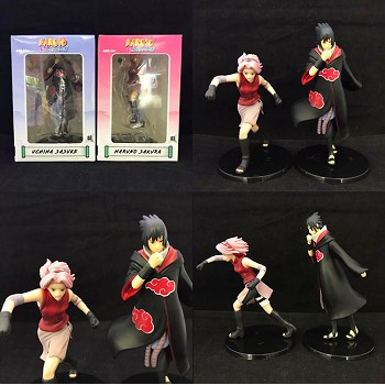Naruto Sasuke and Haruno Sakura anime figures set(2pcs a set)