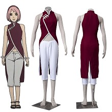 Naruto Haruno Sakura cosplay cloth dress set(2pcs a set)