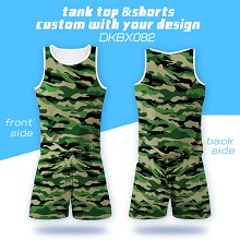 battle fatigues camouflage coat vest+short pants a...
