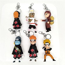 Naruto anime figure doll key chains set(6pcs a set)