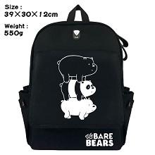 We Bare Bears anime canvas backpack bag