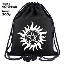 Supernatural drawstring backpack bag