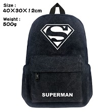 Super Man canvas backpack bag