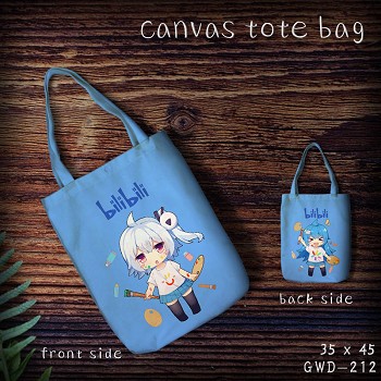Biilbili anime canvas tote bag shopping bag