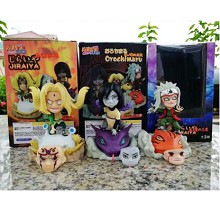 Naruto Tsunade Jiraiya Orochimaru anime figures set(3pcs a set)