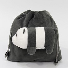 We Bare Bears 3D plush drawstring backpack bag