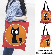 Black cat anime black handle tote bag shipping bag