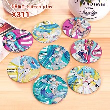 Hatsune Miku anime brooches pins set(8pcs a set)