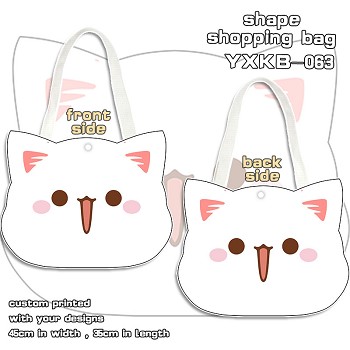 Peach cat shape shopping bag shoulder bag