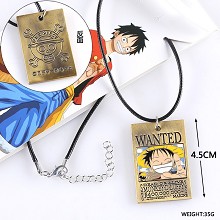 One Piece Luffy wanted anime necklace