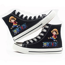 One Piece anime canvas shoes student plimsolls a pair
