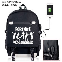 Fortnite game USB charging laptop backpack school bag