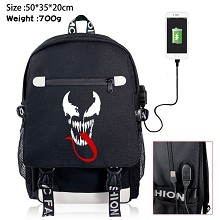 Venom USB charging laptop backpack school bag