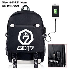 GOT7 star USB charging laptop backpack school bag