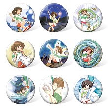 Spirited Away anime brooches pins set(9pcs a set)