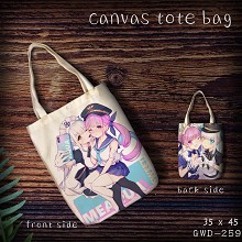 Aqua anime canvas tote bag shopping bag
