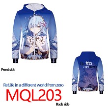 Re:Life in a different world from zero anime thick hoodie cloth dress sweater