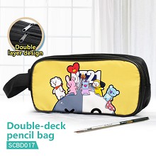 BT21 BTS star double deck pencil bag pen bag