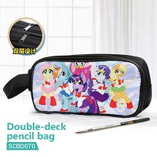 My Little Pony anime double deck pencil bag pen bag
