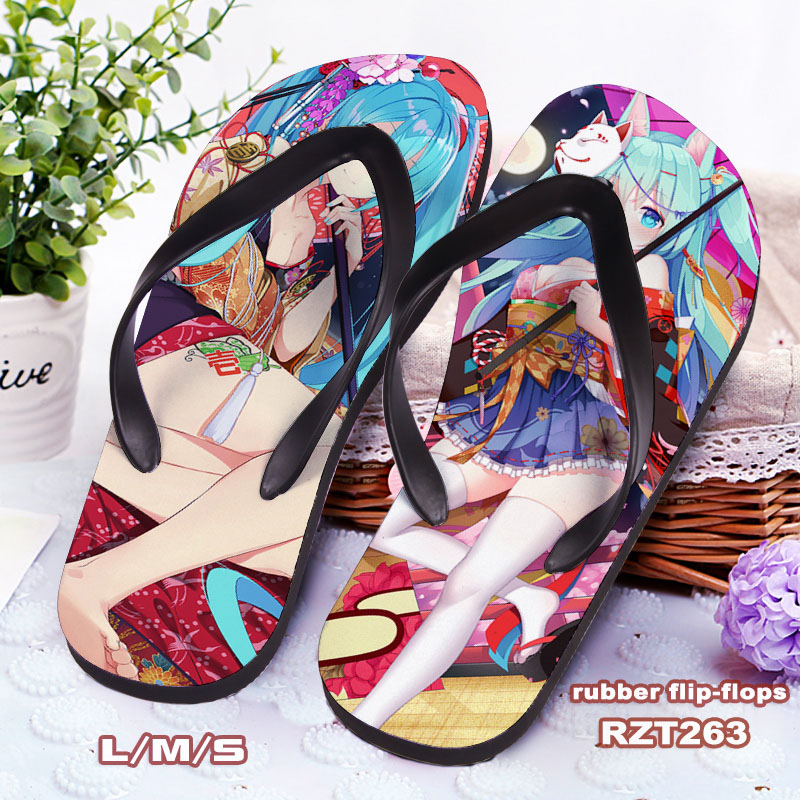 Hatsune Miku anime flip-flops shoes slippers a pair_Hatsune Miku_Anime  category_Animeba anime products wholesale,Anime distributor,toys store  phone mall