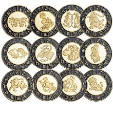 Twelve constellations the Zodiac Commemorative Coin Collect Badge Lucky Coin Decision Coin