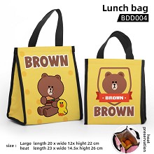 Brown anime lunch bag