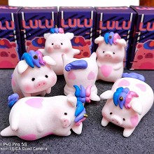 Lulu pig anime figures set(6pcs a set)
