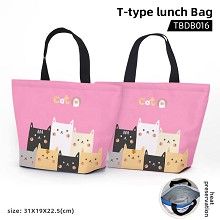 The animal cat anime t-type lunch bag