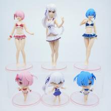 Re:Life in a different world from zero rem ram anime figures set(6pcs a set)(OPP bag)