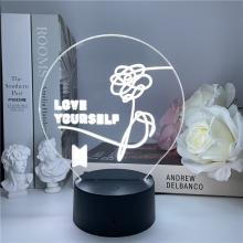 Black Pink 3D 7 Color Lamp Touch Lampe Nightlight+USB