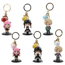 SPY FAMILY anime figure doll key chains set(6pcs a set)