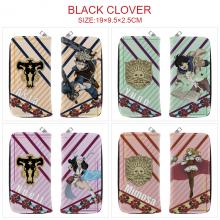 Black Clover anime zipper long wallet purse
