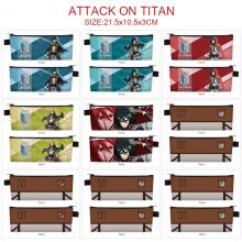 Attack on Titan anime PU zipper pen case pencil bag
