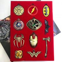 The Avengers Spider man Iron man batman key chains set