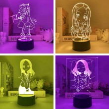 Teasing Master Takagi-san 3D 7 Color Lamp Touch Lampe Nightlight+USB