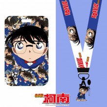 Detective conan anime ID cards holders cases lanyard key chain
