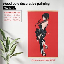 SPY FAMILY anime wood pole decorative painting wall scrolls