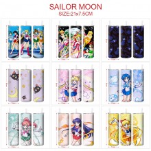 Sailor Moon anime coffee water bottle cup with straw stainless steel