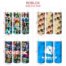 ROBLOX game coffee water bottle cup with straw sta...